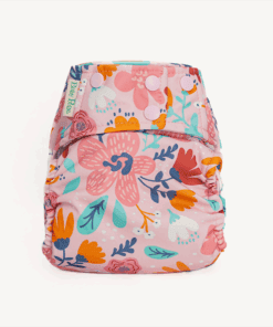 Pañal con Broches Flores Rosadas