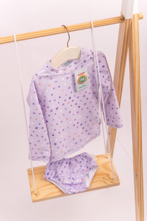Remera con filtro UV Pintitas Lavanda - Imagen 2